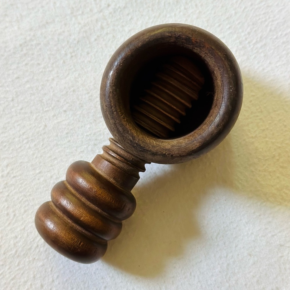 Vintage wooden twist screw nutcracker
